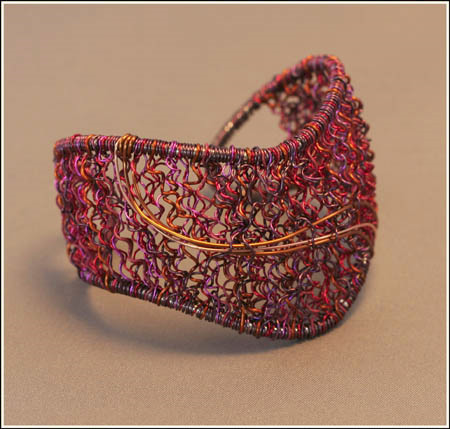 Frame Weave: Sterling, enamel coated copper wire