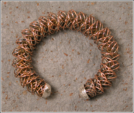 Coil woven: copper and sterling